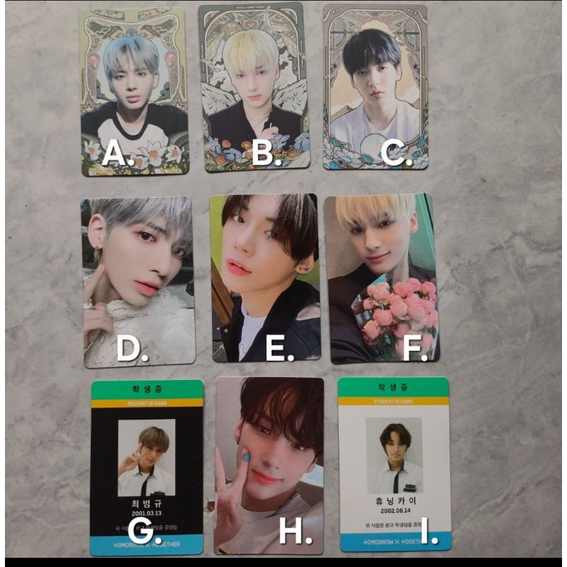 photocard pc student id card official txt TXT soobin yeonjun beomgyu taehyun huening kai