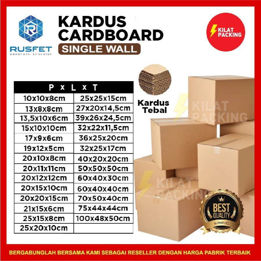 

KARDUS PACKING RUSFET / DUS KARTON BOX PACKING / BOX KARDUS BARU COKLAT POLOS SATUAN SIZE BESAR