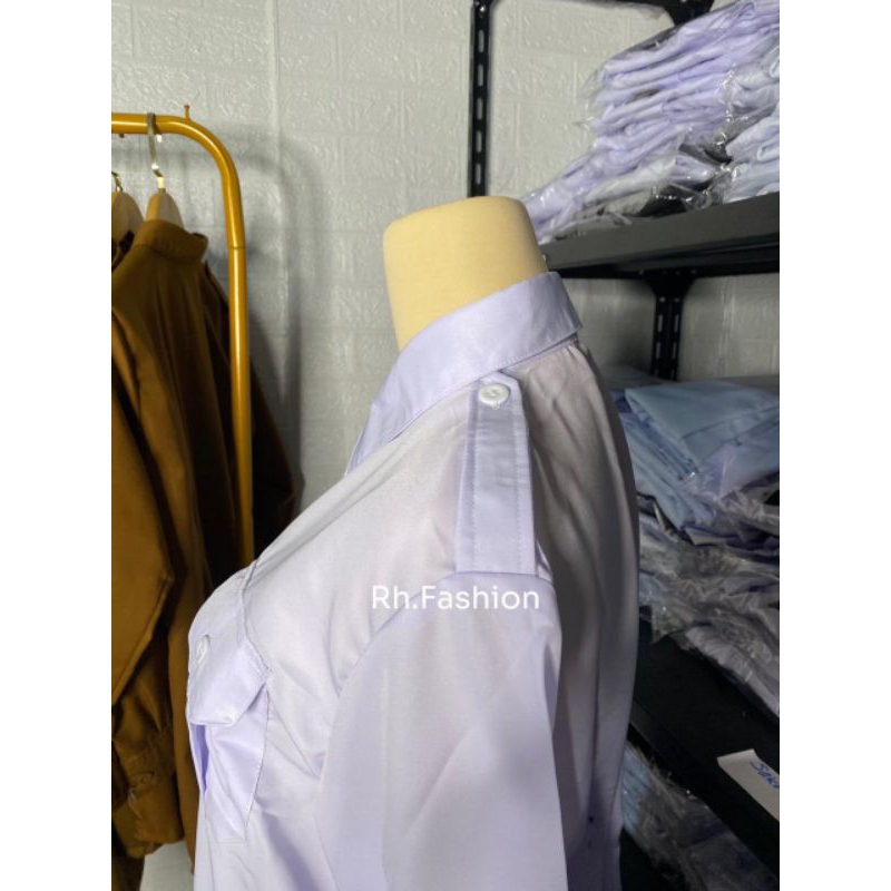 Seragam PDH Putih pns wanita Baju pemda wanita Model Saku Dada