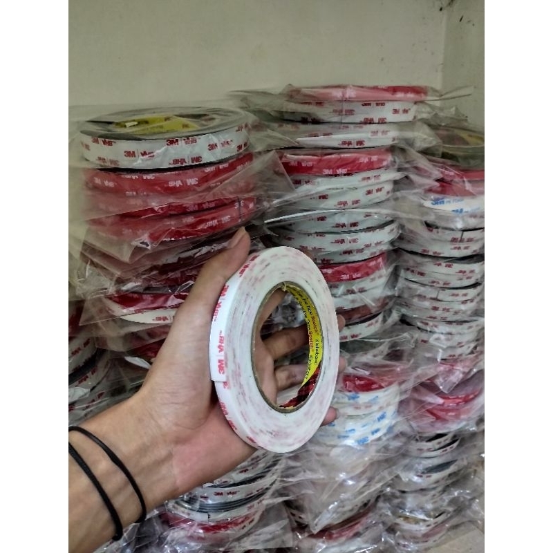 Double tape VHB Merk 3M Original 5meter,uk 10mm-12mm