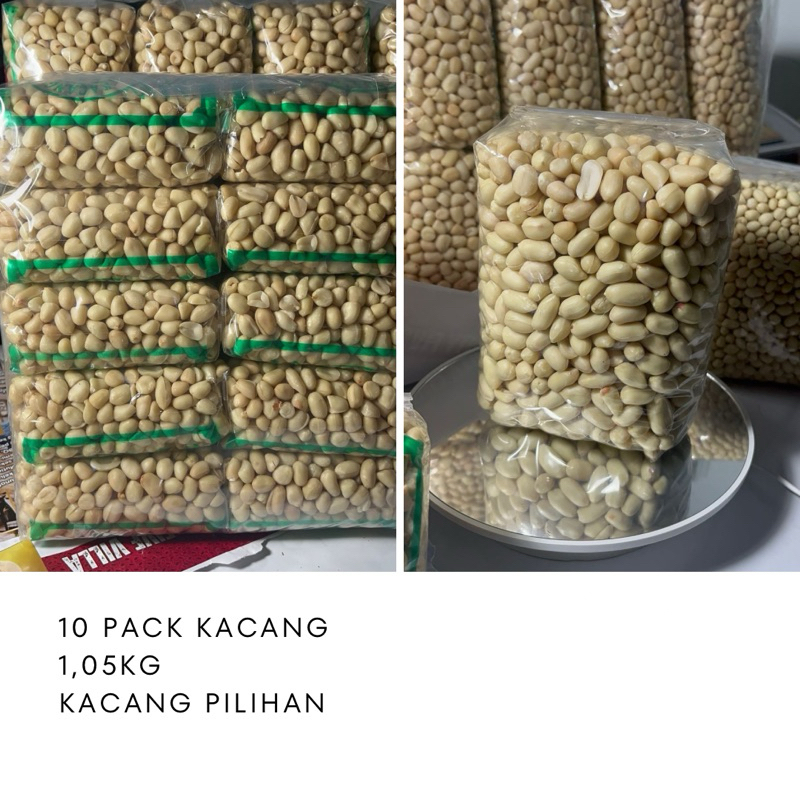 

10 Bungkus KACANG KUPAS MENTAH UKURAN 350g