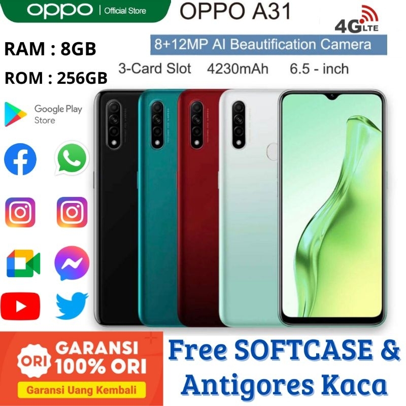 HP OPPO A31 RAM 8GB Internal 256GB Garansi 1 TAHUN