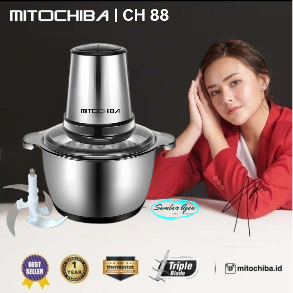 Chopper Mitochiba 2 L 300Watt Stainless Stell