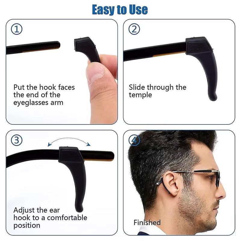 [AF] Sepasang earhook penahan gagang kacamata Pengait Kacamata Silikon Anti Slip | Earhook Kacamata 