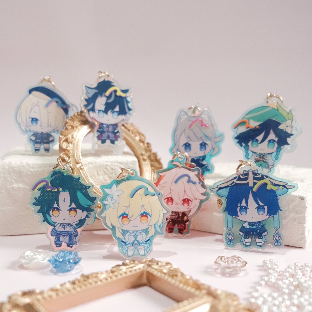 Genshin Impact Holographic Acrylic Keychain Blind Box Mystery Box Group A