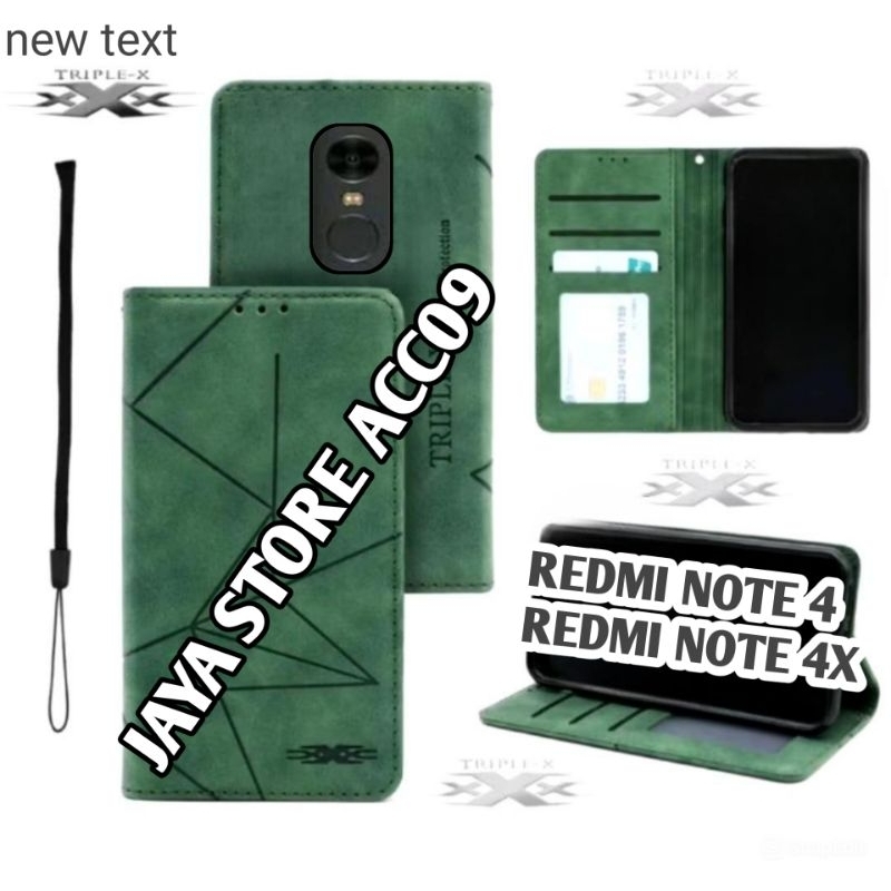 CASE REDMI NOTE 4/NOTE 4X/REDMI 4A/REDMI 4X FLIP COVER SARUNG CASE DOMPET MAGNET TRIPLE X