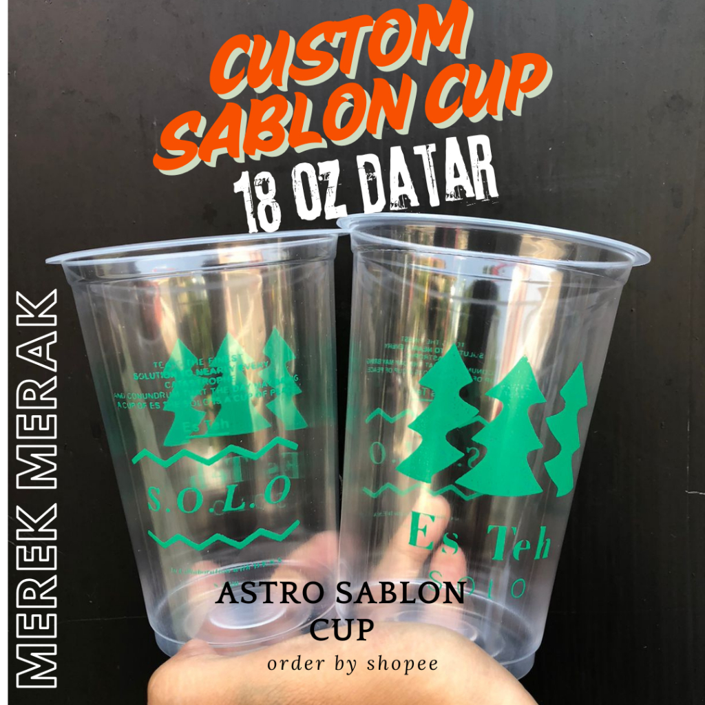 Cup Sablon 18 oz Datar Tebal 8 Gram – 300 Pcs Murah, Merk MERAK