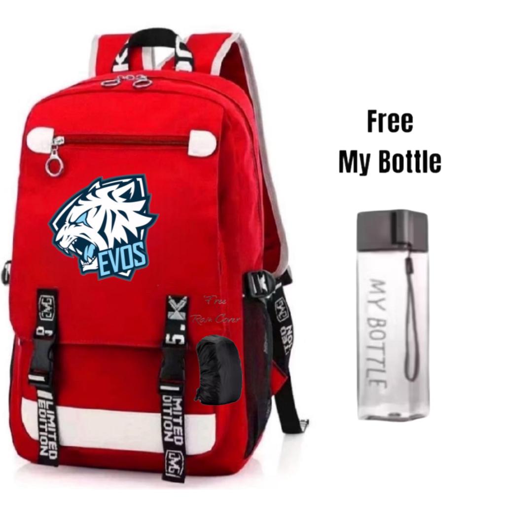 MATAHARI BEADS [COD] TAS SEKOLAH ANAK COWOK - TAS EVOS KEREN - TAS EVOS FREE BONUS BOTOL MINUM - TAS