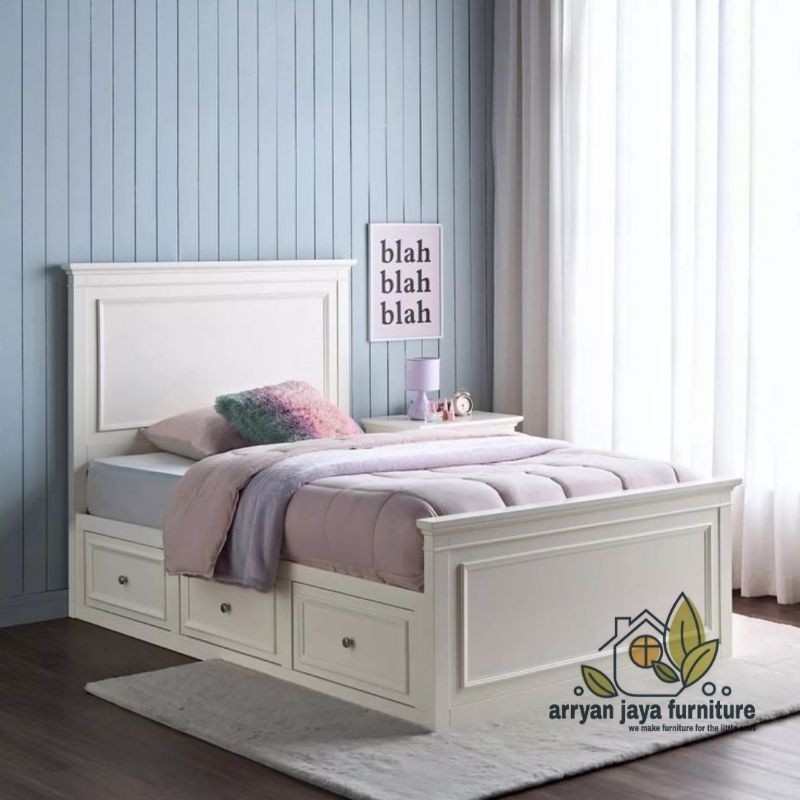 tempat tidur anak storage, ranjang anak laci