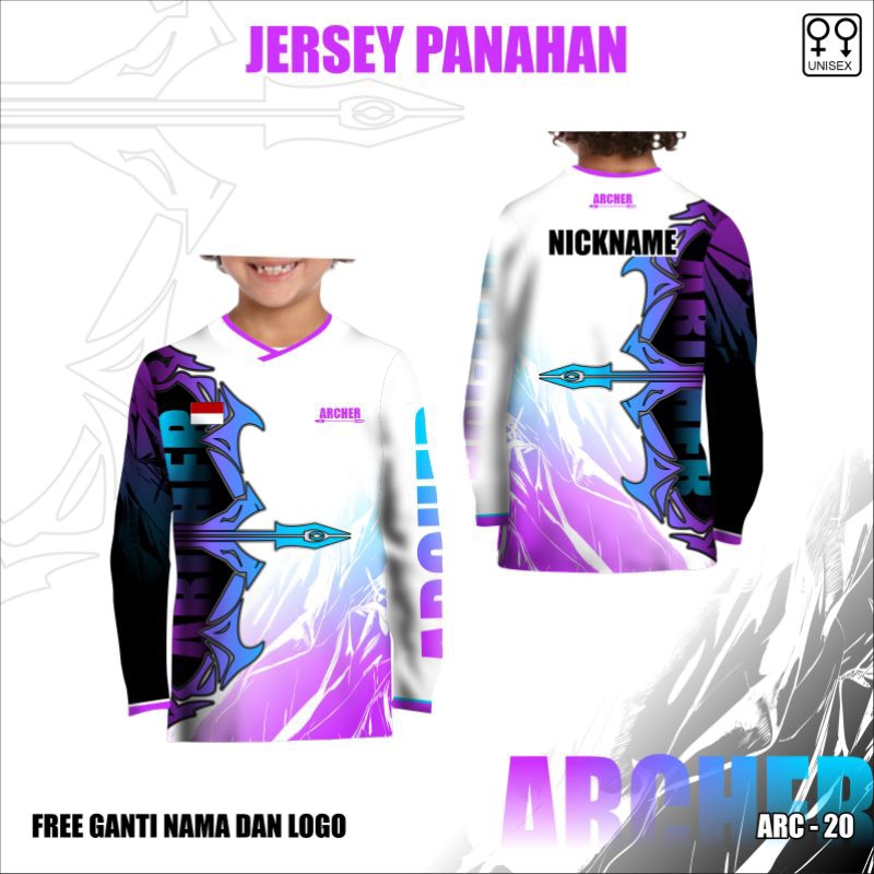 Jersey anak panahan archer baju kaos panahan archer lengan panjang terbaru
