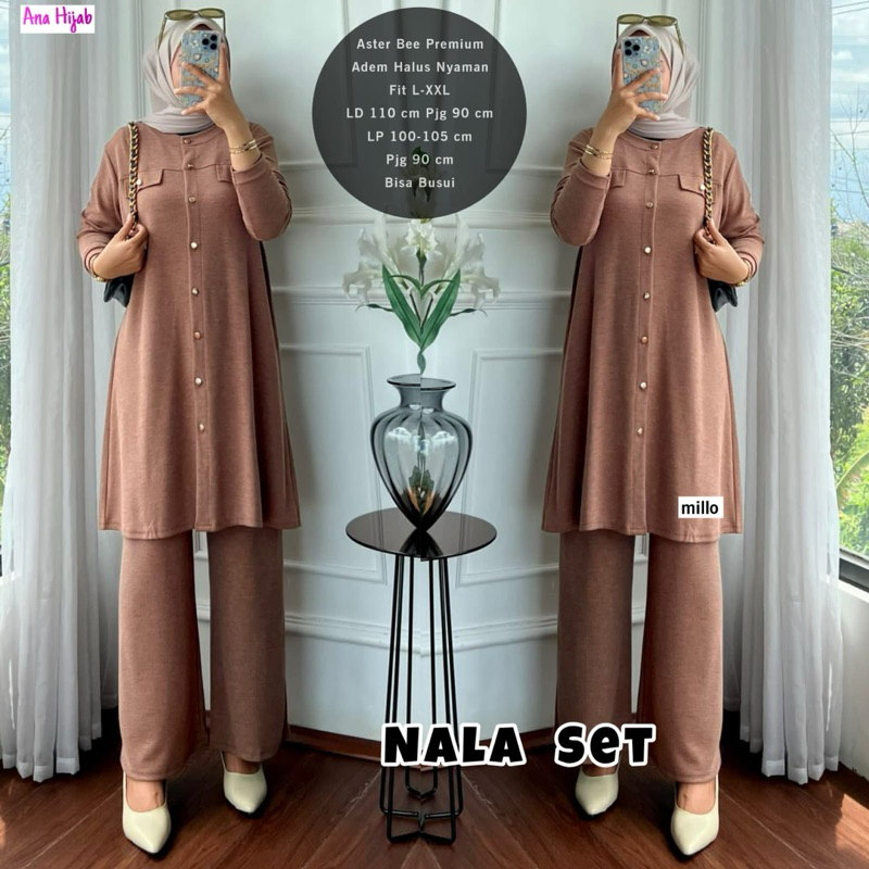 COD= NO CANCEL• Nala Set by Ana Hijab• Setelan Tunik Celana Aster