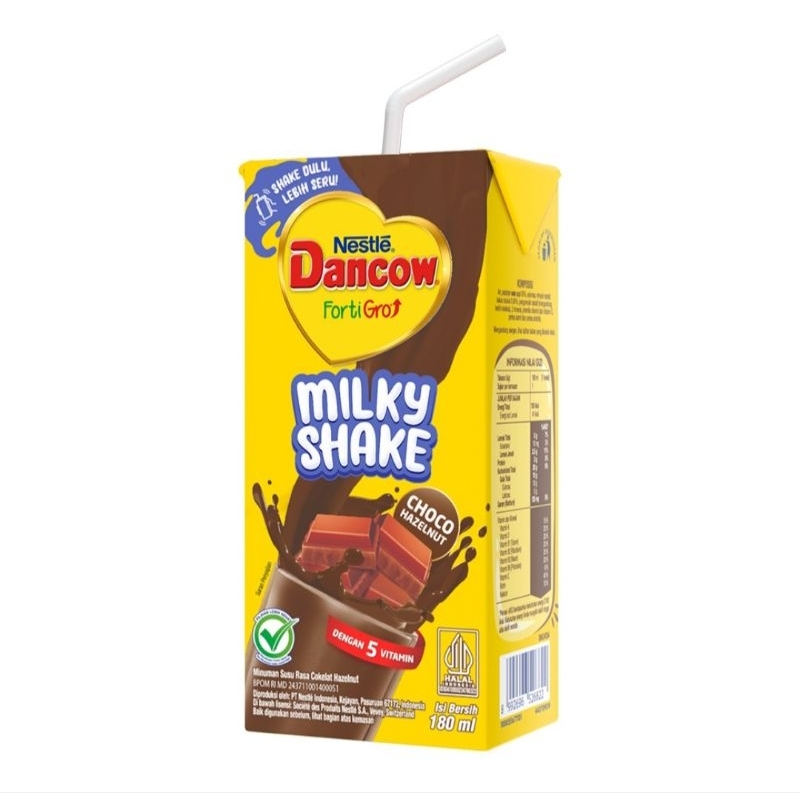 

Nestle Dancow FortiGro Milkyshake Susu UHT Choco Hazelnut Kotak 180 ml