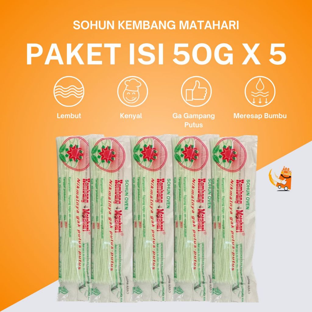 

Soun Kembang Matahari Oven 50g x 5 / Soun Khas Indonesia / Soun Oven Lembut / Sohun Oven Terbaik