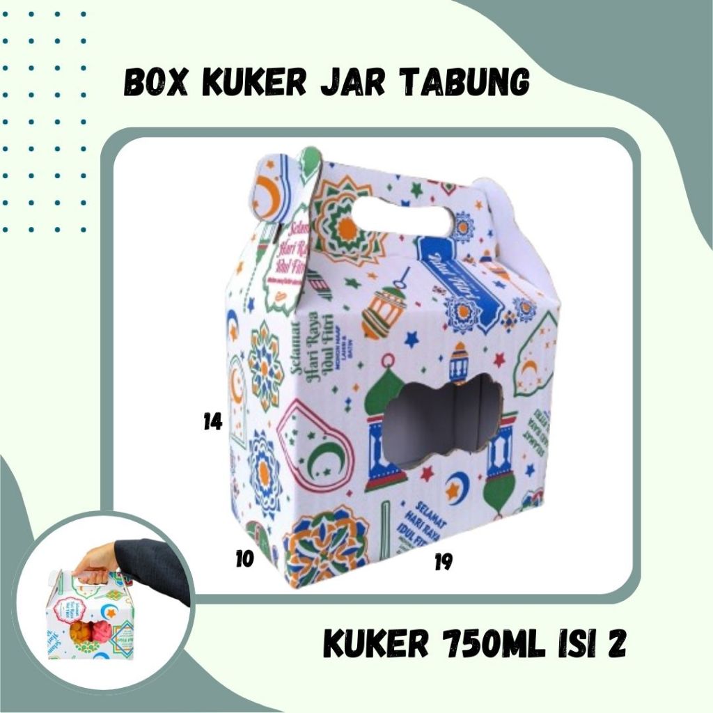 

Box Jinjing Kuker 19x10x14 Jinjing Jar (KUKER TOPLES JAR 750ml ISI 2) Box Jinjing Kardus Lebaran Idul Fitri Hampers Polos/Motif