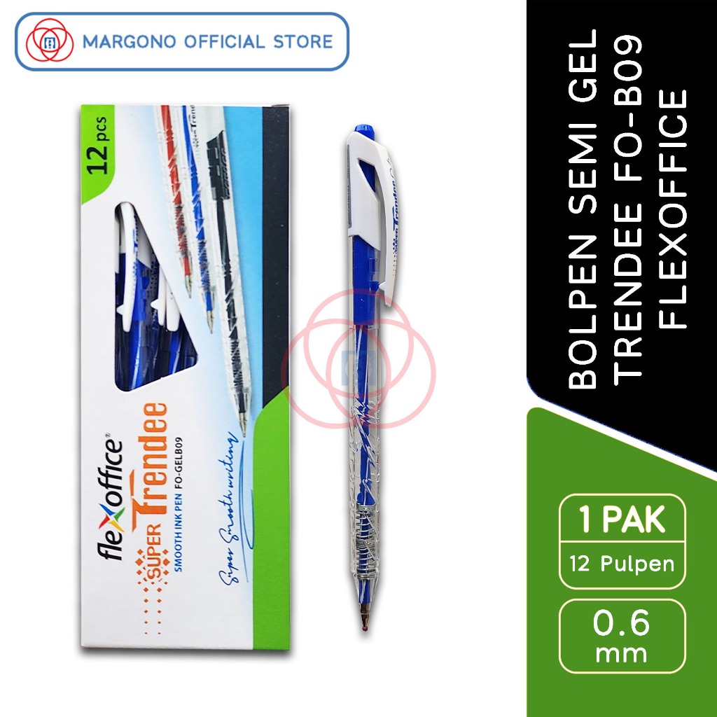 

[Isi 12 pcs] Flexoffice Pulpen Trendee 0.6 mm 1 Pak