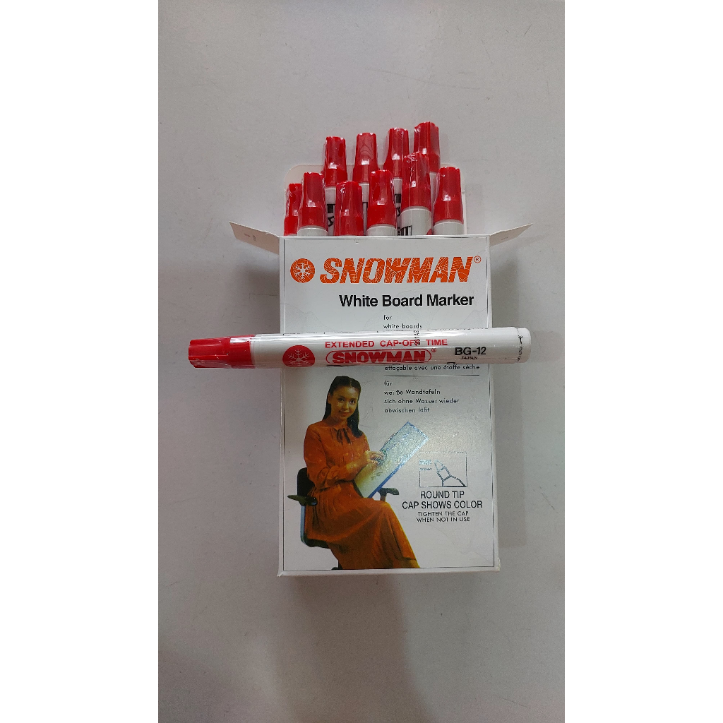 

Ay00! Spidol Snowman Boardmarker/Papan Tulis BG-12 perbox Isi 12Pcs