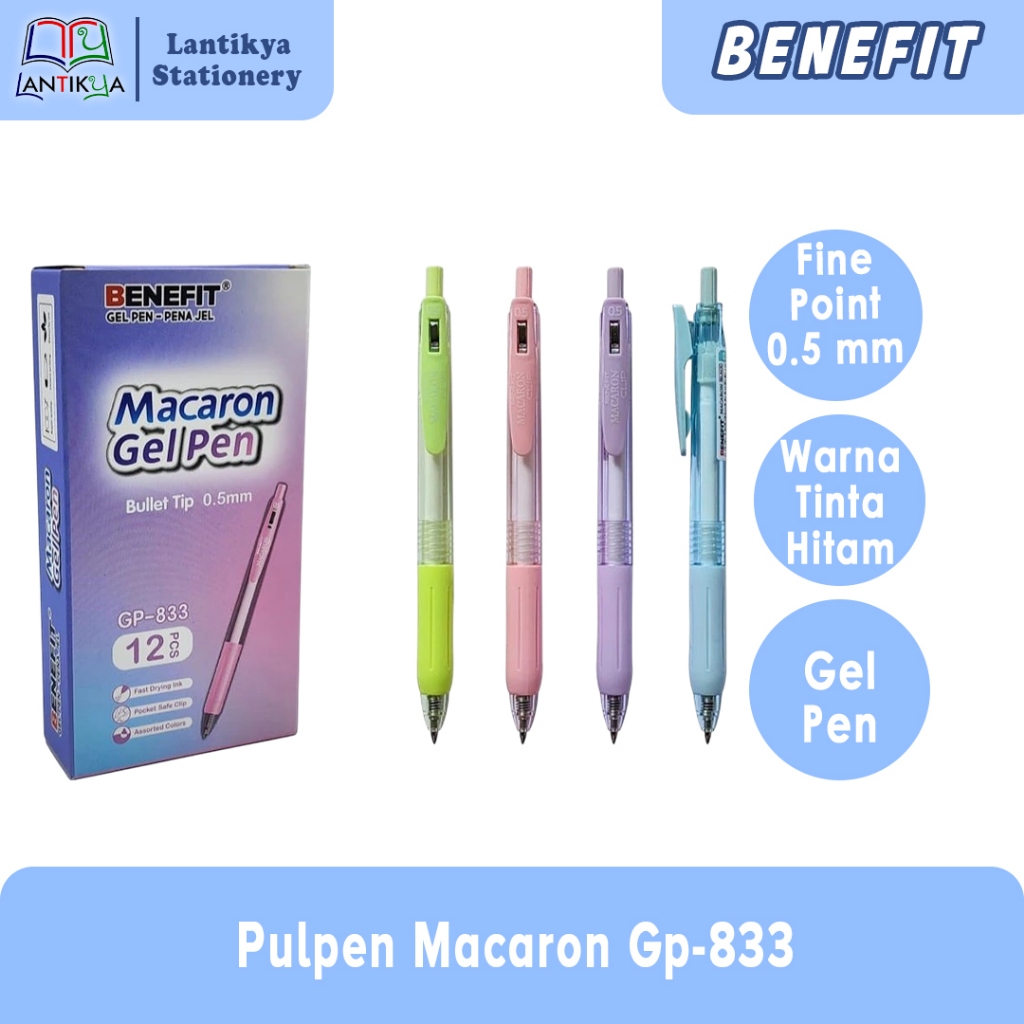 

Pulpen Gel Macaron GP-833 BENEFIT/ Bulpen Gel / Pen Gel PER PCS