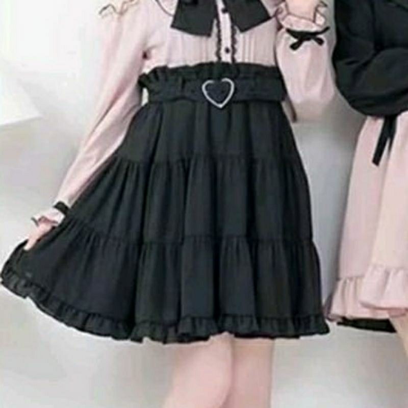 JREI JKEI Jirai Kei Layer Skirt black