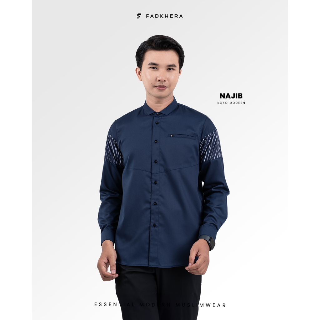 KOKO DEWASA MODERN FADKHERA OFFICIAL NAJIB LENGAN PANJANG NAVY