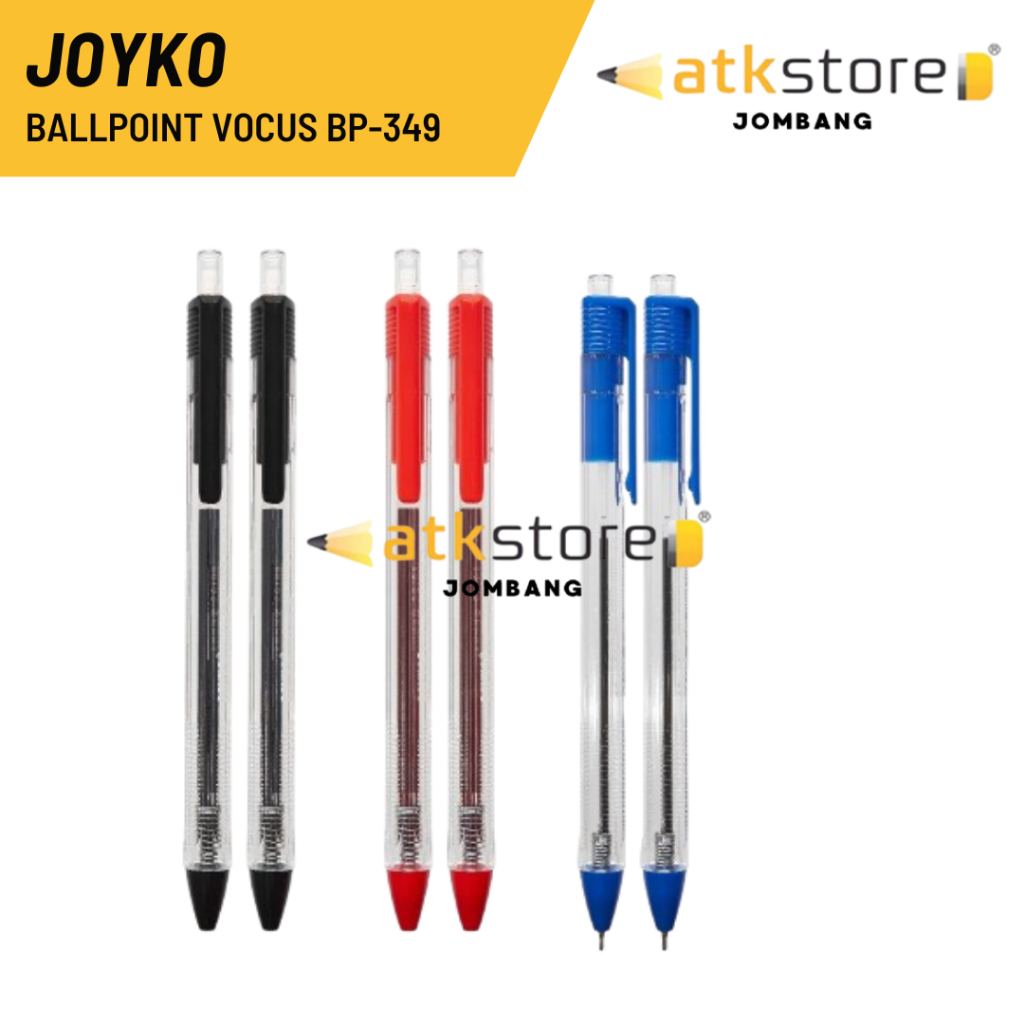 

JOYKO Ballpoint BP-349 Hitam / Ball Pen Pulpen Pena Joyko BP-349 Vokus Trans 0.7 mm / Bulpen Joyko