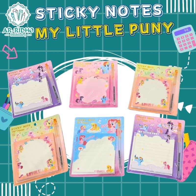 

STICKY NOTES 3x3 cm MY Little Puny + Pulpen