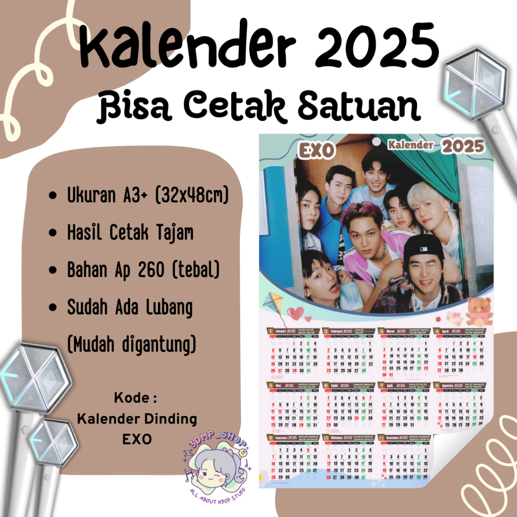 

Kalender Dinding 2025 EXO Obsession Stray Kids In Life