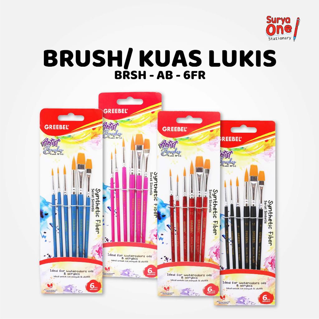 

Brush Paint SET Greebel AB-6FR / Kuas Lukis SET Suryaone