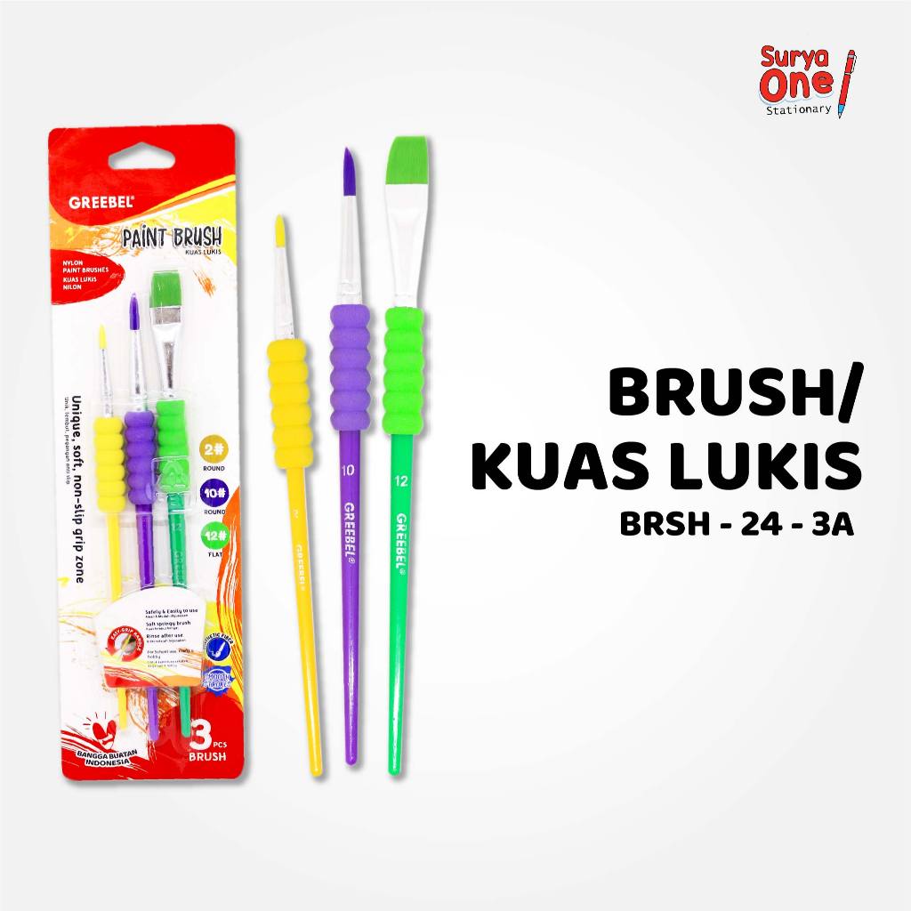 

Brush Paint SET Greebel 24-3A / Kuas Lukis SET Suryoane
