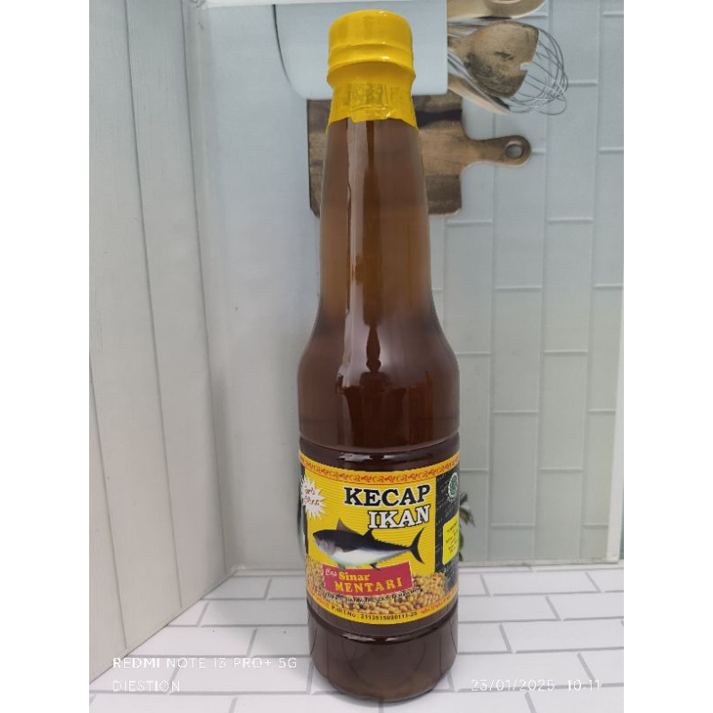 

Kecap Ikan Jumbo Kemasan 600mL Cap Sinar Mentari Halal