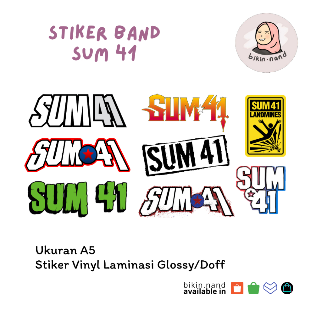 

STICKER PACK BAND SUM41 (HIGH QUALITY) MURAH 8 pcs