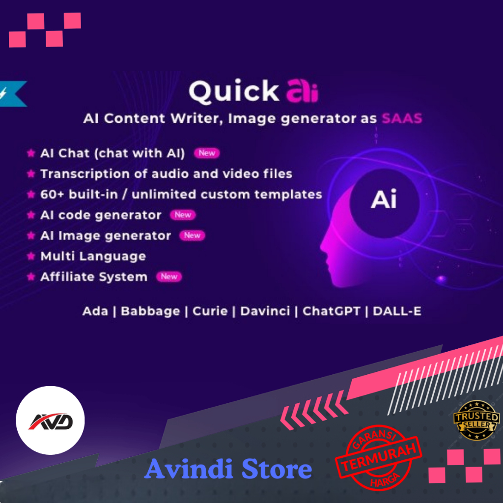 QuickAI OpenAI - ChatGPT - AI Writing Assistant and Content Creator as SaaS