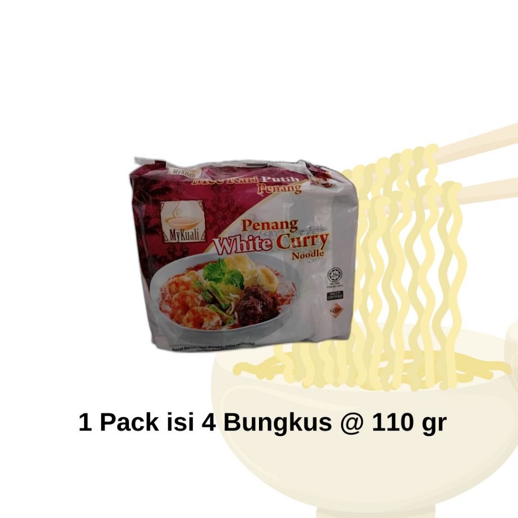 

Penang White Curry Noodle Mie Mykuali - 4x110gr