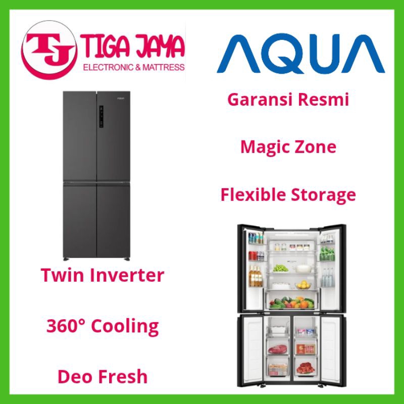 AQUA AQRCTD50RGC(MB) KULKAS MULTIDOR 406 LITER TWIN INVERTER AQUA AQR-CTD506RGC(MB) AQR CTD506RGC(MB