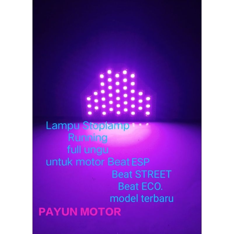 Promo Payun Motor Stop Lamp Stoplemp Street ESP Beats ECO Beat Full Ungu Led Strip