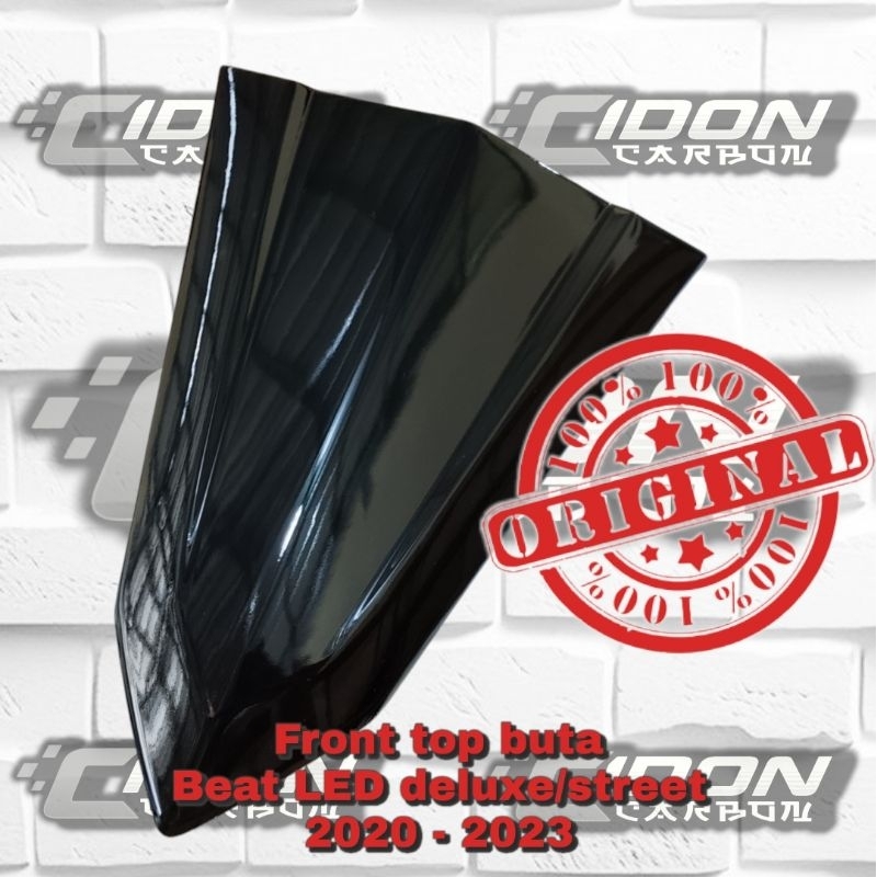 dasi panel kecil front top buta tanpa dudukan plat beat LED deluxe street K1A hitam glossy original 