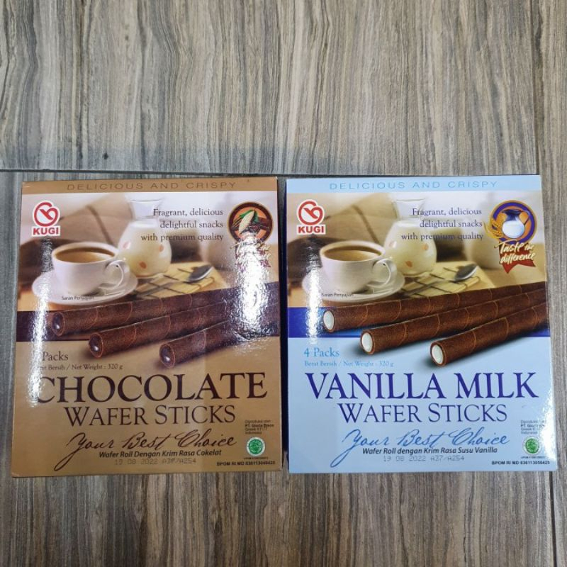 

Kugi Wafer Sticks Vanilla Milk & Chocolate 120gr