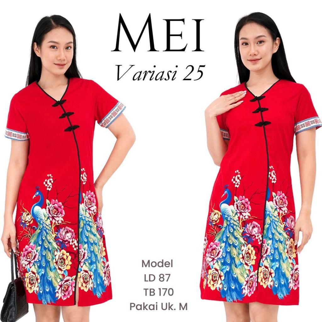 Mb Dress Batik Imlek Katun Stretch Premium SUPER JUMBO / JUMBO / STANDAR