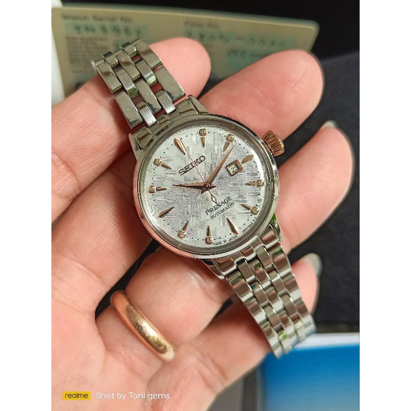 Seiko Presage wanita SRE009J1 Cocktail Time Clover Club Diamond original bekas bagus normal fullset
