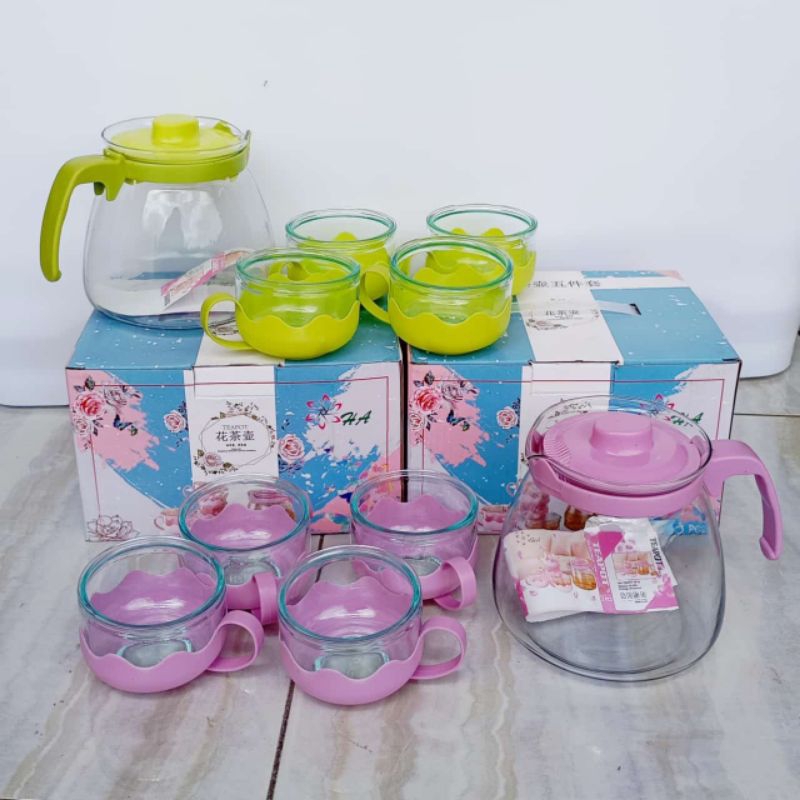 TEAPOT SET WARNA KACA warna random