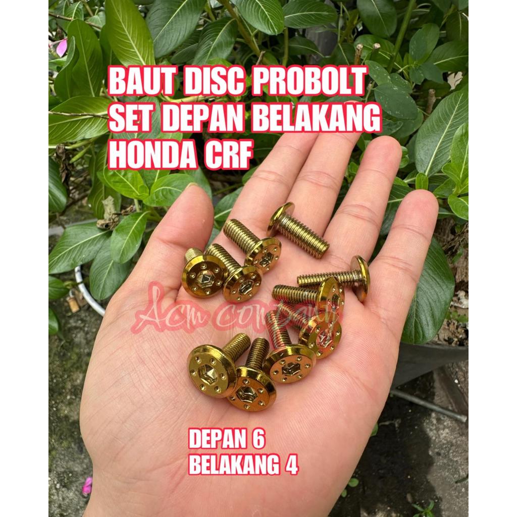 BAUT BAUD DISC / CAKRAM / PIRINGAN BUAT HONDA CRF 150 - SET DEPAN BELAKANG MODEL PROBOLT THAILAND - 