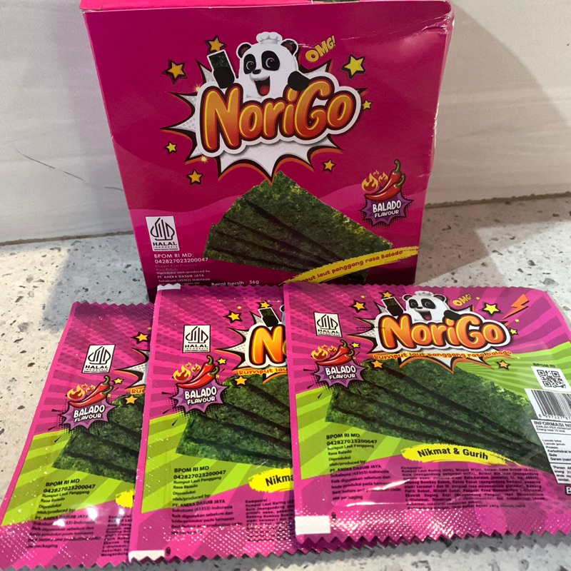 

Norigo nobur sachet all varian random cemilan taburan rumput laut makanan gurih halal