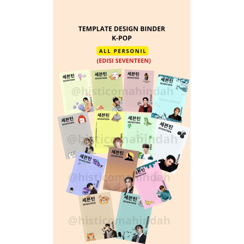 

Special 13 Personil Seventeen Binder Template Design Kpop
