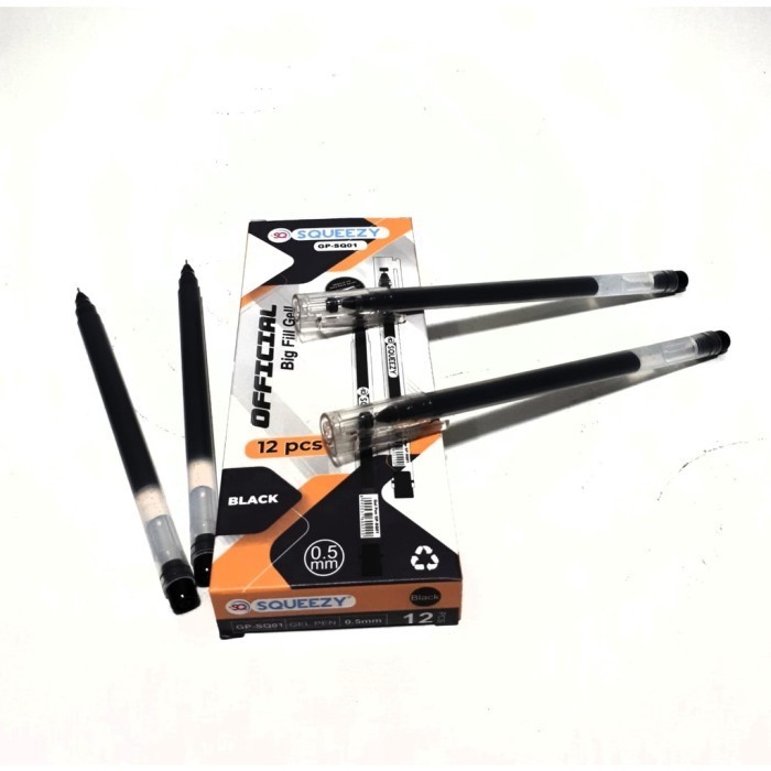 

GEL PEN SQUEEZY OFFICIAL GP-SQ01 0.5MM HITAM ISI 12