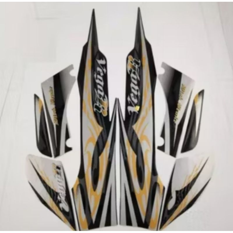 striping sticker lis las Polet body montor Yamaha Vega ZR tahun 2008-2009 warna silver hitam