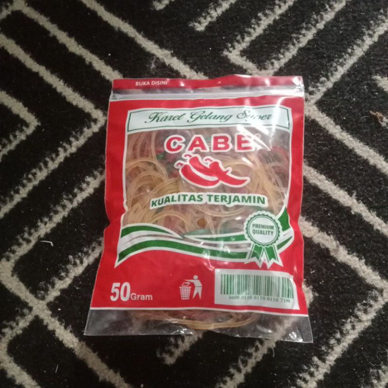 

Karet Gelang Super Cabe Kualitas Terjamin 50 Gram / Karet Gelang Uang Duit Praktis