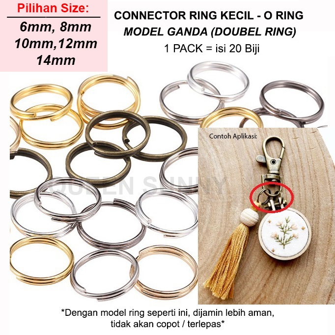 Ring O Doubel Ring Kecil Connector Bahan Aksesoris Jump Ring Pengait Rantai Gelang