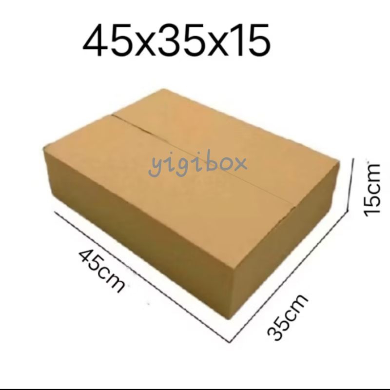 

Kardus Karton Box Ukuran 45x35x15 CM.... ST Single Wall Polos Untuk Packing Souvenir dll