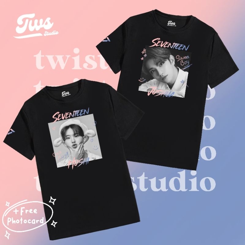 [FOTO BISA DIUBAH] T-shirt/Kaos K-Pop seventeen Vernon Mingyu Idol grup band korea