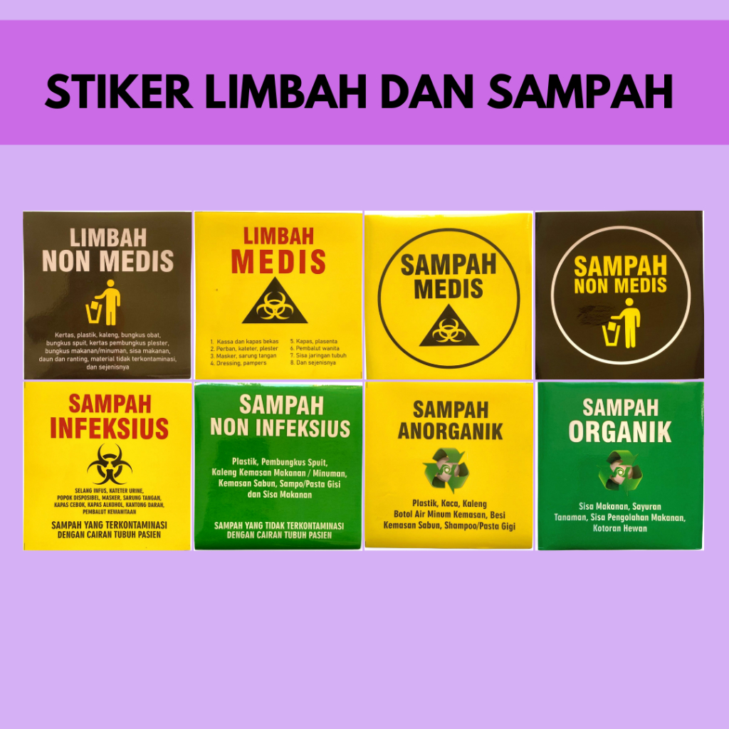 

Stiker Label Tempat Sampah | Stiker Keterangan Jenis Sampah Medis | Sticker Kesehatan
