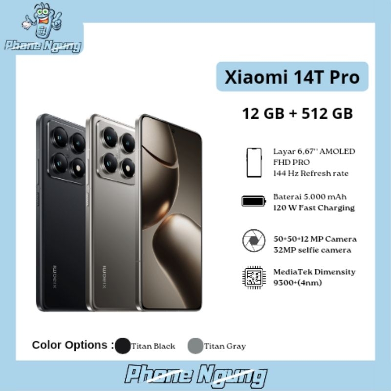 Xiaomi 14T Pro 5G NFC 12GB/512GB Garansi Resmi Xiaomi